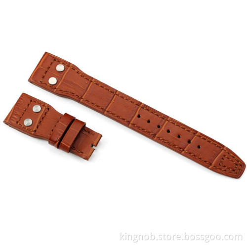 IW-12 Good Quality Handmade Brown leather watch with steel buckle
